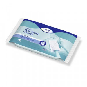 Produktbild von TENA WET Wash Glove parf&uuml;mfrei 15x23 cm blau